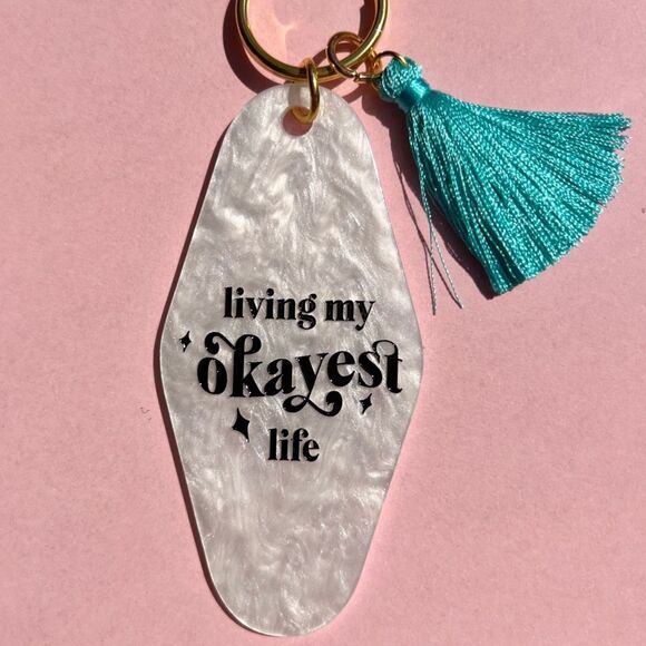 Positive Affirmations Resin Tassle Keychains - Picture 2 of 5